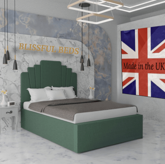 Art Deco Bed (Any Colour/Fabric) - Blissful Beds