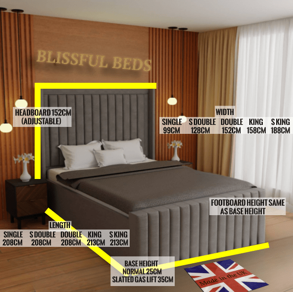 Wingback Oslo Bed 2024 With 60" Headboard - Blissful Beds