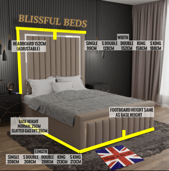 Milan Panel Bed With 60" Headboard - Blissful Beds