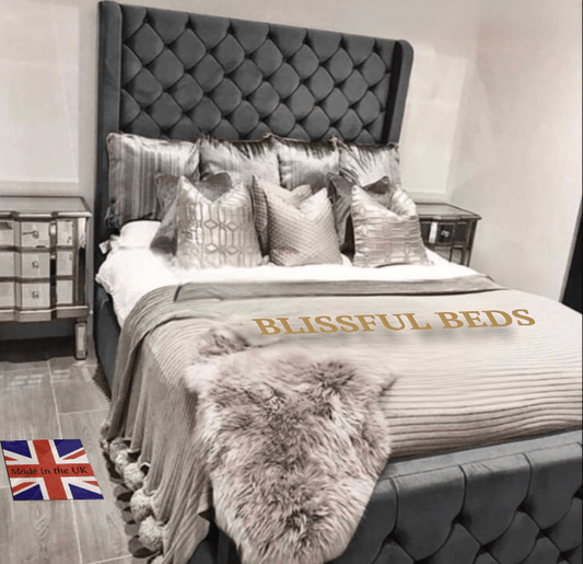 Modern Toronto Wingback Bed With 60" Headboard - Blissful Beds