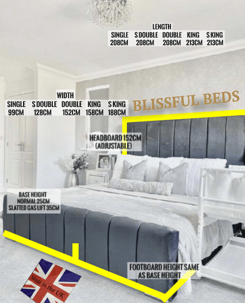 Modern Panel Bed With 60" Headboard - Blissful Beds