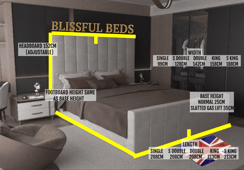 Luxury Manhattan Panel Bed With 60" Headboard - Blissful Beds