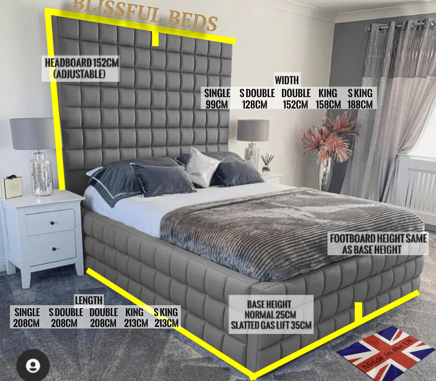 Blissful Cube Bed With 60″ Headboard - Blissful Beds
