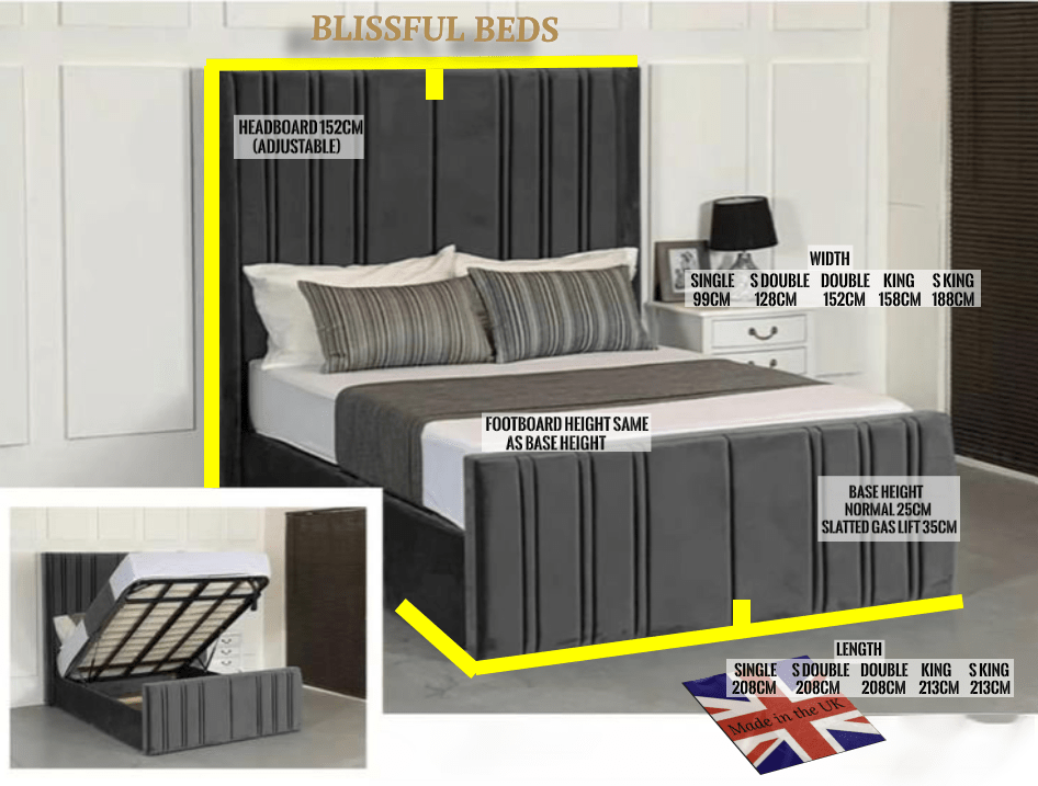 Claire Winged Panel Bed - Blissful Beds