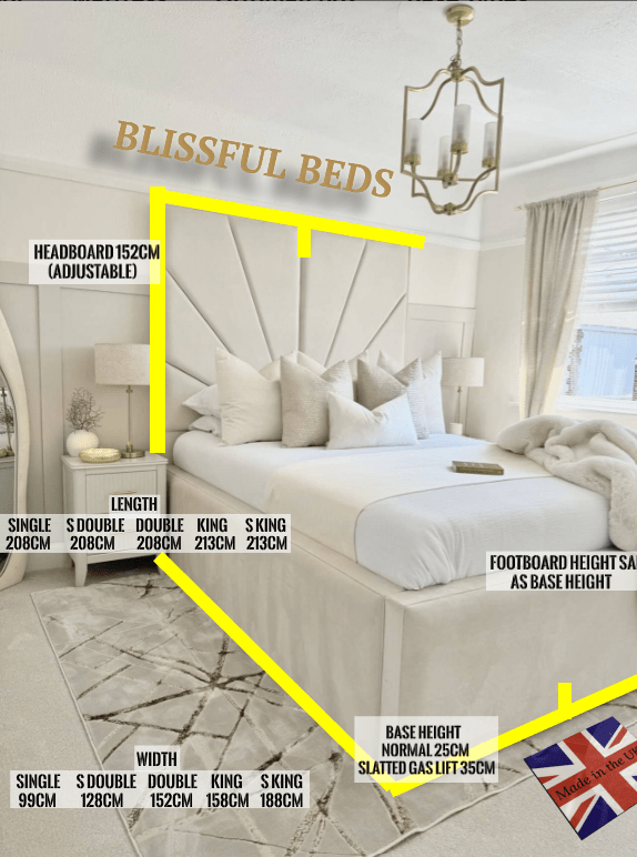 Luxury Sunrise Deluxe Bed with 80″ high Headboard - Blissful Beds