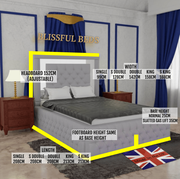 Regal Empress Mirror Bed With 60" Headboard - Blissful Beds