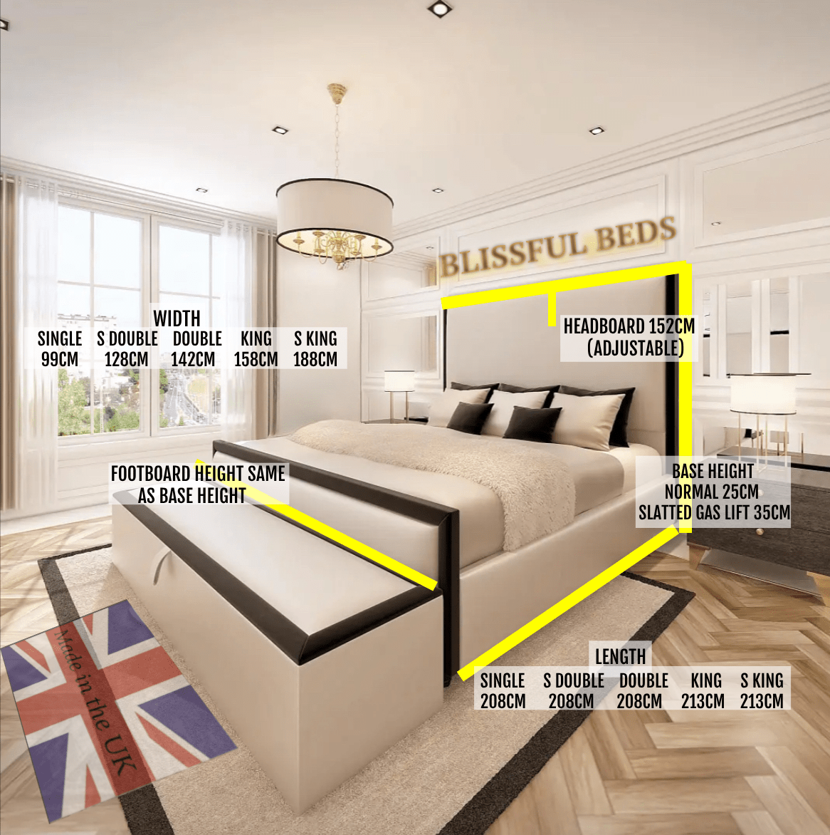 Classic Elegance Border Bed - Blissful Beds