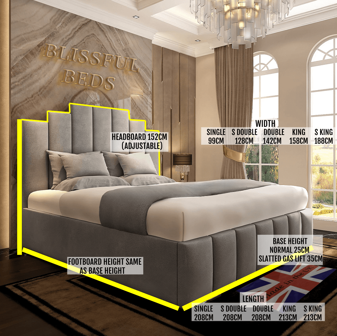 Alton Plush Velvet Modern Bed - Blissful Beds
