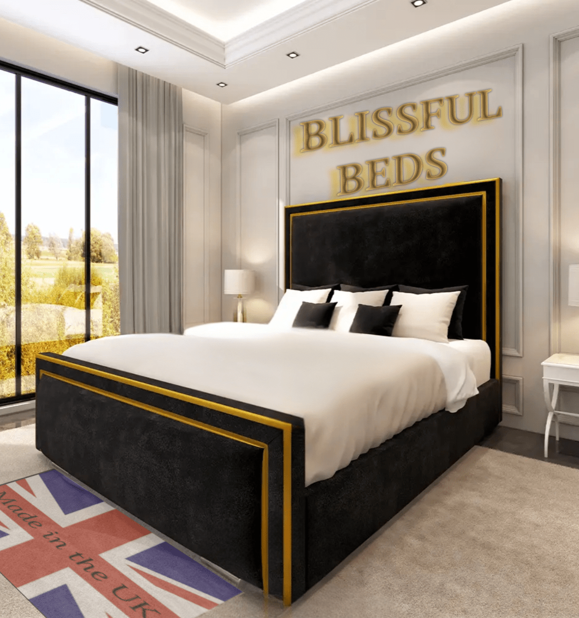 Gold Tara Bed With 60" Headboard - Blissful Beds