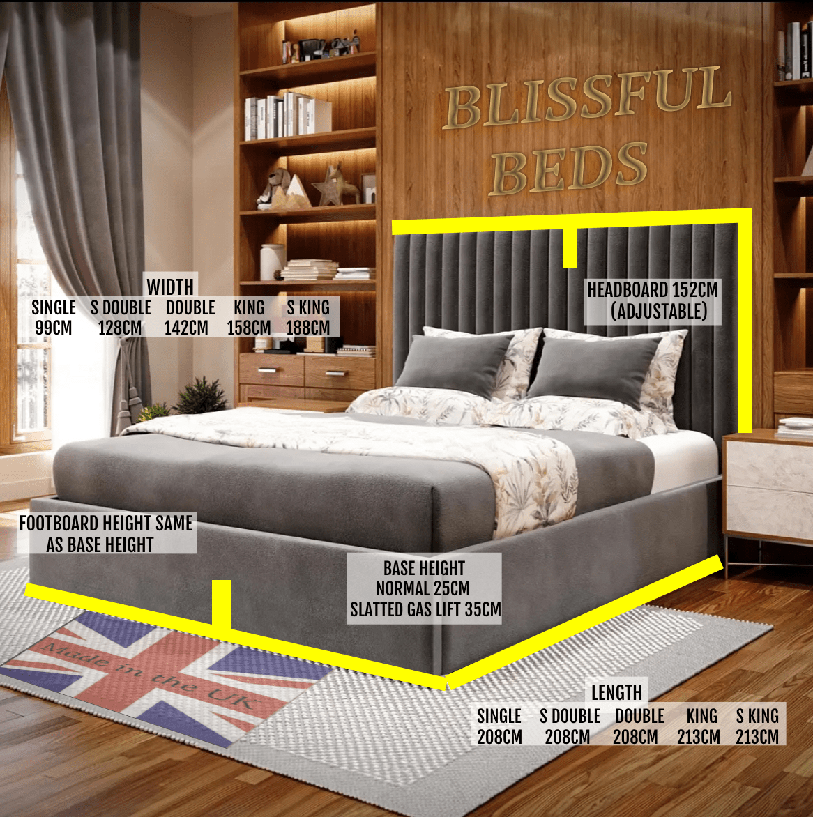 2025 Madison Square Linear Frame - Blissful Beds