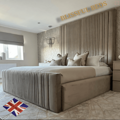 Luxury High Panel Empire Bed With 90" Headboard - Blissful Beds
