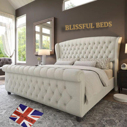 Luxury Tulip Wing Sleigh Bed