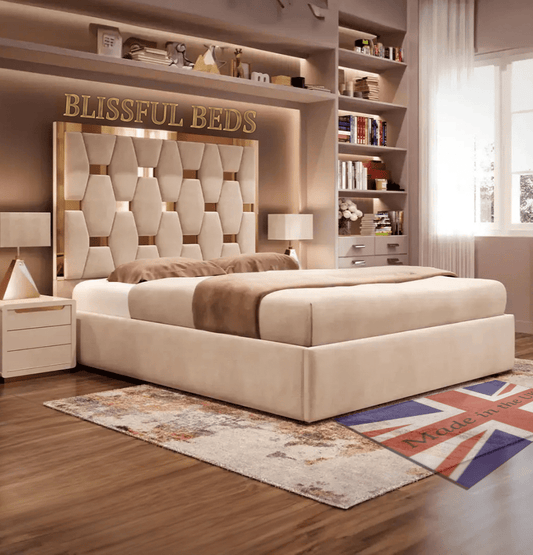 Hexa Gold Stripe Bed - Blissful Beds