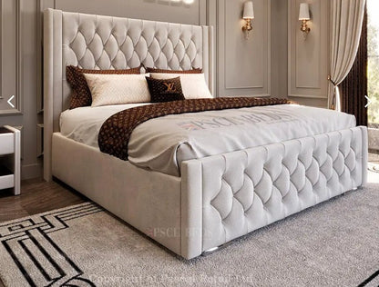 Chicago Wingback Bundle (Bed + Ottoman Storage + Mattress) - Blissful Beds