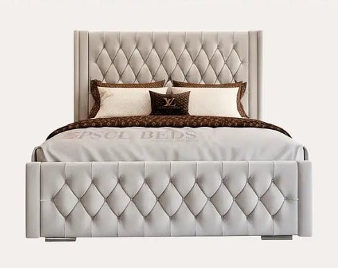Chicago Wingback Bundle (Bed + Ottoman Storage + Mattress) - Blissful Beds