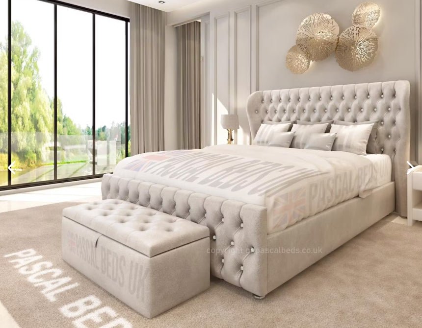 Wingback Paris Bundle (Bed + Ottoman Storage + Mattress) - Blissful Beds