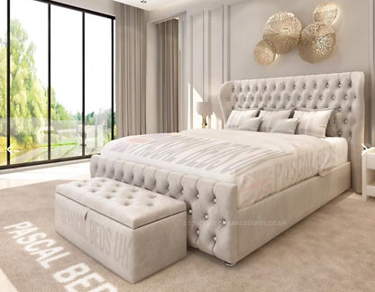 Wingback Paris Bundle (Bed + Ottoman Storage + Mattress) - Blissful Beds