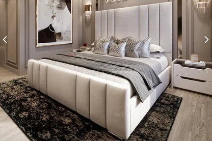 Lisbon Wingback Panel Bundle (Bed + Ottoman Storage + Mattress) - Blissful Beds