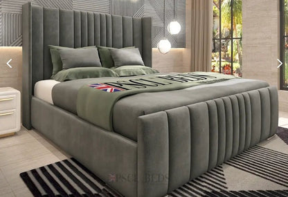 Wingback Rome Bundle (Bed + Ottoman Storage + Mattress) - Blissful Beds