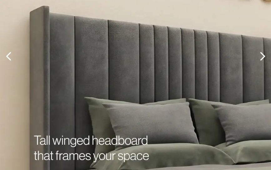 Wingback Rome Bundle (Bed + Ottoman Storage + Mattress) - Blissful Beds