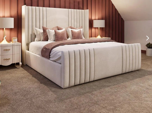 Yankee Wingback Panel Bundle( Bed + Ottoman Storage + Mattress) - Blissful Beds