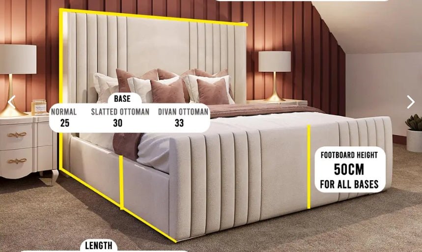 Yankee Wingback Panel Bundle( Bed + Ottoman Storage + Mattress) - Blissful Beds