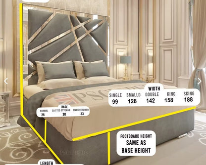 Starlight Luxury Mirrored Bundle( Bed + Ottoman Storage + Mattress!) - Blissful Beds