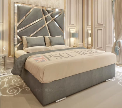 Starlight Luxury Mirrored Bundle( Bed + Ottoman Storage + Mattress!) - Blissful Beds