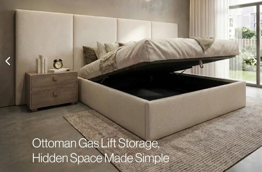 Luxury Ottoman Hotel  Panel Bed Bundle! (Bed + Ottoman Storage + Mattress)