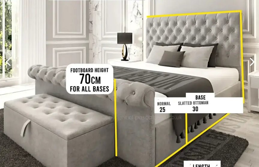 Royal Signature Bed Scroll Frame Bundle! (Bed + Ottoman Storage + Mattress)