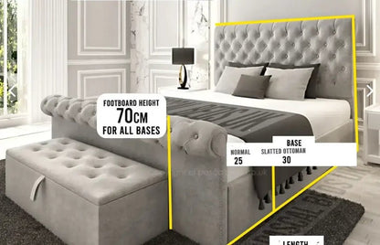 Royal Signature Bed Scroll Frame Bundle! (Bed + Ottoman Storage + Mattress)