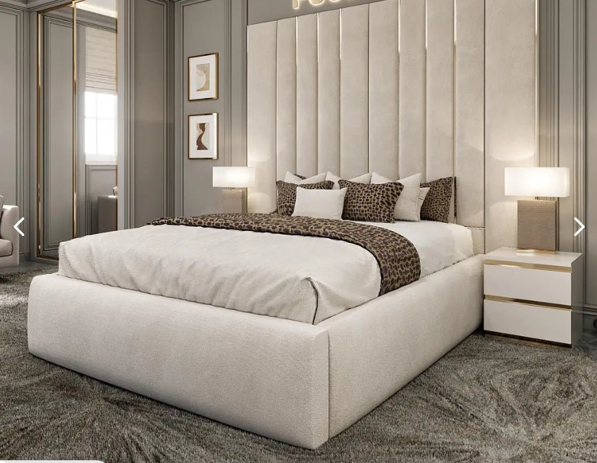 Hotel Palm Headboard Bed Bundle (Bed + Ottoman Storage + Mattress)