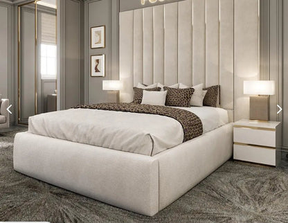 Hotel Palm Headboard Bed Bundle (Bed + Ottoman Storage + Mattress)