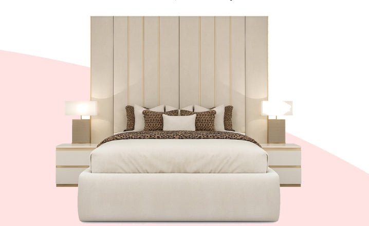 Hotel Palm Headboard Bed Bundle (Bed + Ottoman Storage + Mattress)